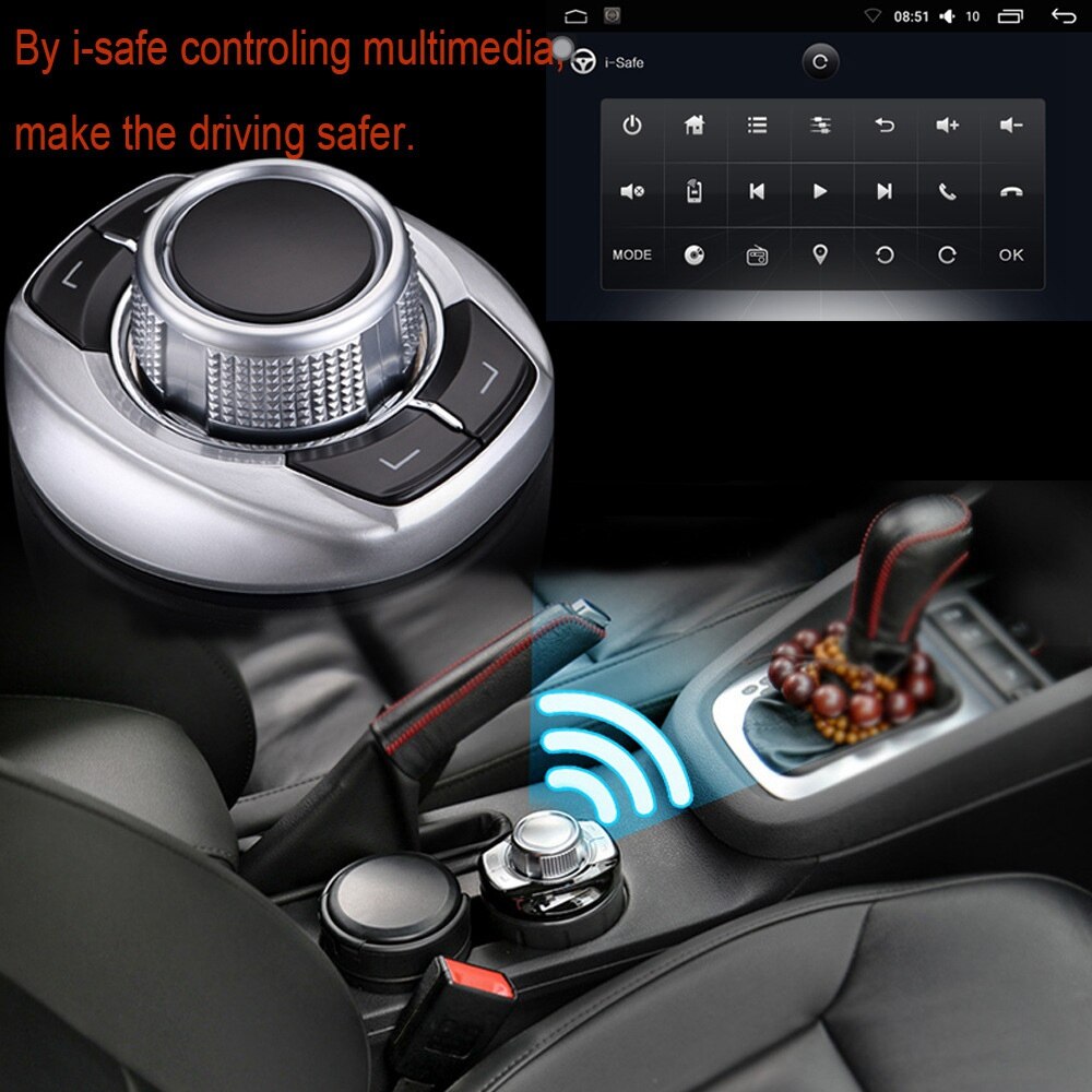 Universal Car Stereo Radio GPS Navigation Control Button Multimedia Knob Controller Wireless DVD Bluetooth Radio Switch