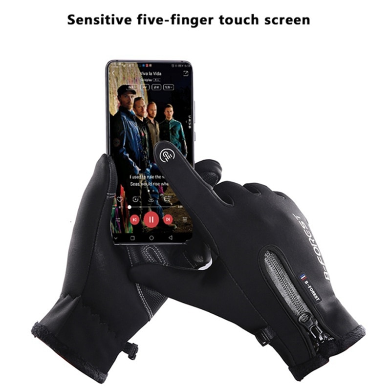 Touchscreen fiets handschoenen heren dames winter thermisch winddicht warme volledige vinger fiets handschoen antislip fiets handschoenen