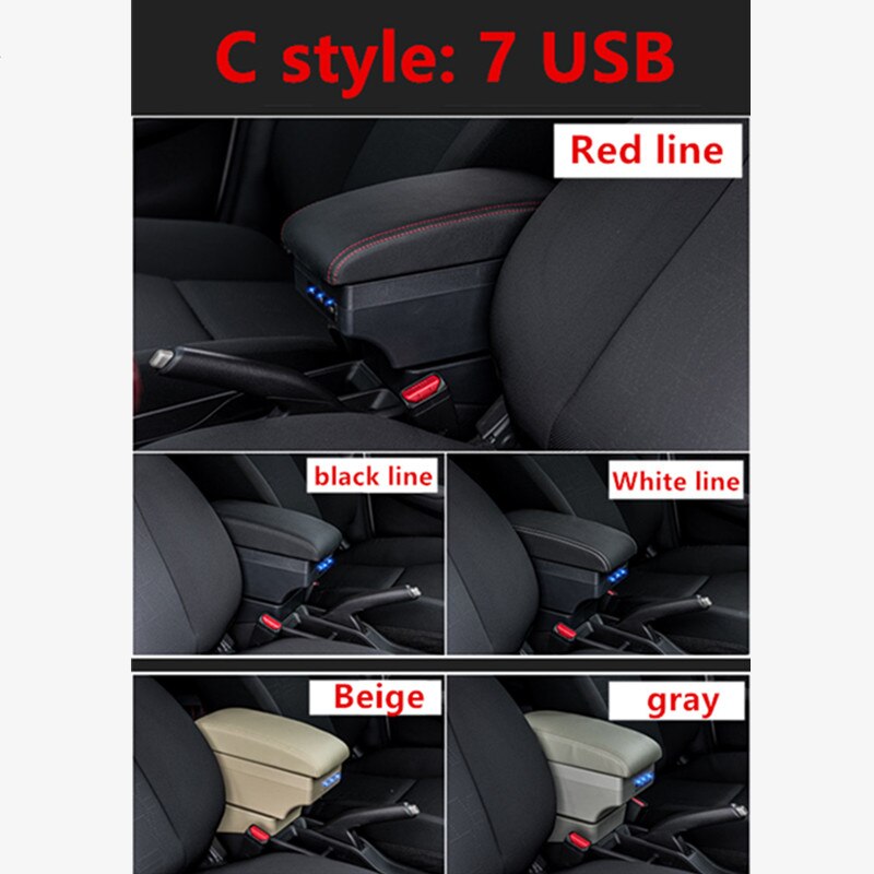 for Renault zoe armrest box leather arm rest usb storage box accessories center console automobile decoration car-styling