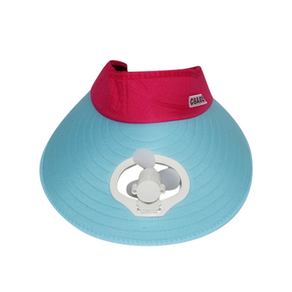 unisex Fan Baseball Hütte Kühlung USB Ladung Fan Deckel Camping Wandern Schirmmütze sommer Strand hüte sombreros шляпа женская летняя: Blau