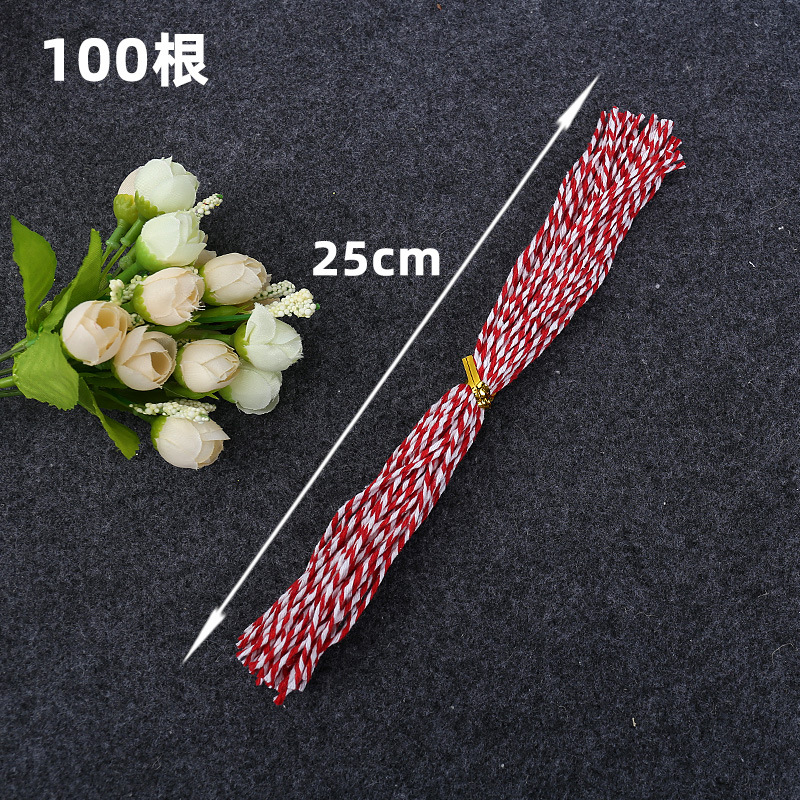 Cuerdas para colgar etiquetas de yute cortadas, 100 piezas, 25cm, cinta de algodón roja y blanca, accesorios hechos a mano DIY, bolsas de , decoración de cajas: cotton rope mix