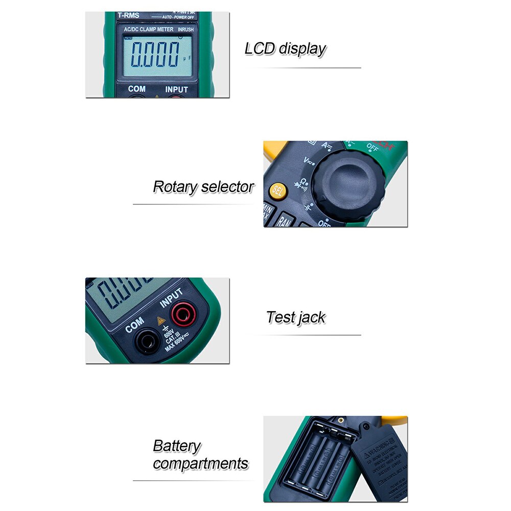 Mastech MS2108 Digitale Ac/Dc Stroomtang Tester Display Lcd Vero Rms Auto/Manuale Gamma Corrente Frequenza Tensione meter