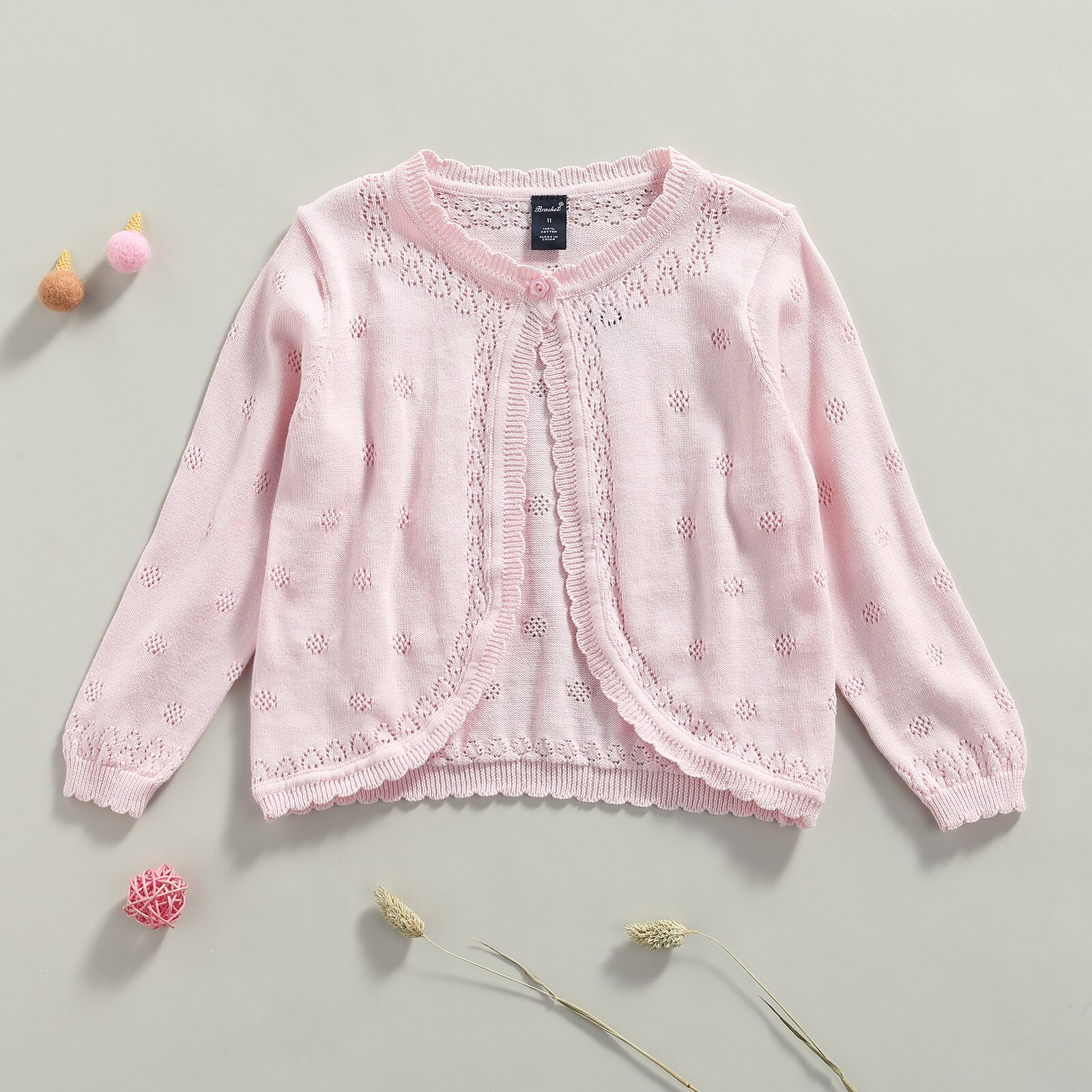 Baby Baby Meisjes Vest Leuke Herfst Katoenen Trui Lange Mouwen Button Up Knit Bolero Jas Peuter Kinderen Lente Kleding