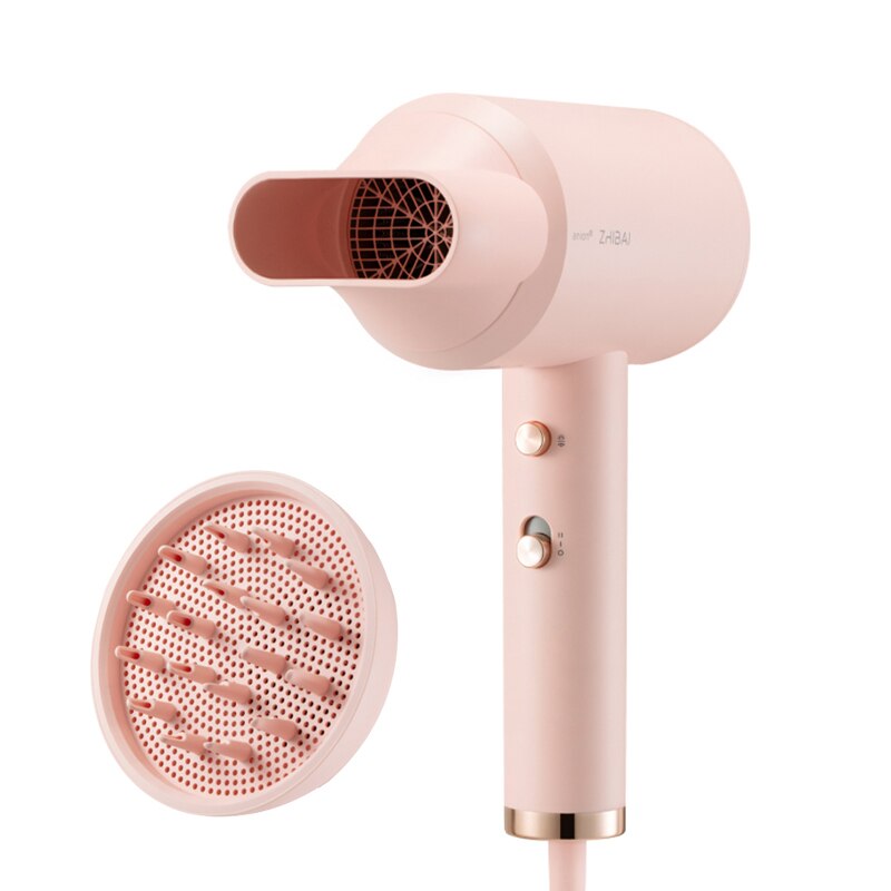 ZHIBAI Anion Hair Dryer For Hair Temperature Mi Blow Dryer for Home Travel Dryer Portable: Pink With Diffusion