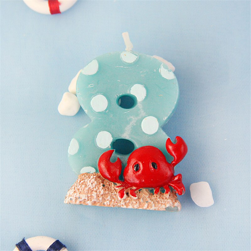 Bougie thème monde sous-marin série océan, décoration de gâteau, fête d&#39;anniversaire créative, Dessert, ornements de Table