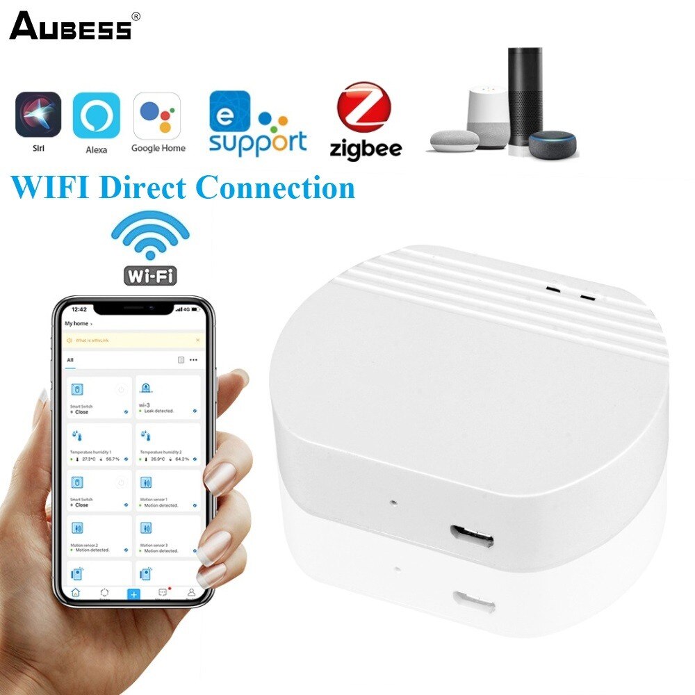 Aubess Mini Ewelink Zigbee Draadloze Gateway Werkt Met Alexa Google Home Afstandsbediening Met 4G En Wifi Directe Verbinding