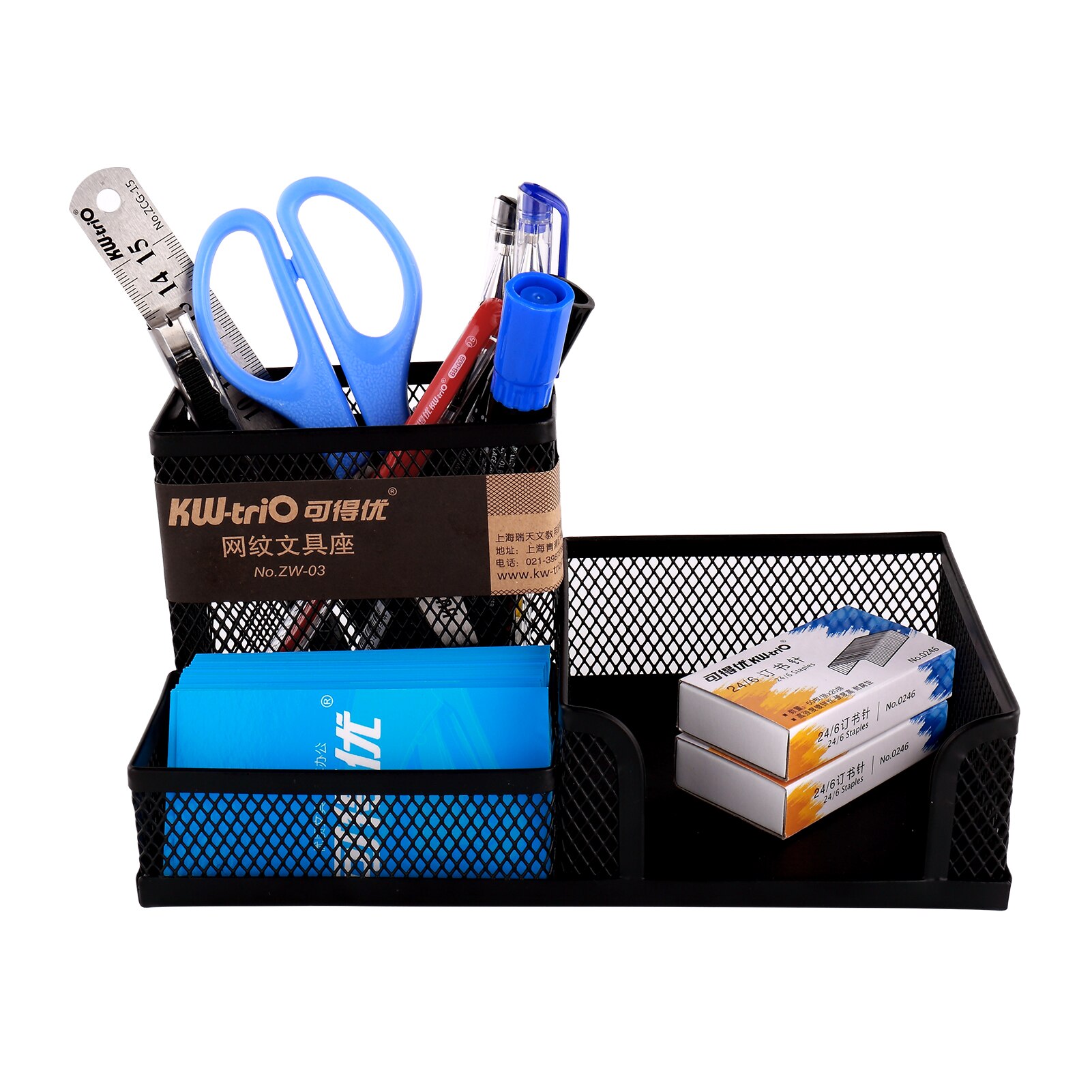 KW-triO Mesh Desk Organizer Office Supplies Pencil Holder and Storage Baskets for Desktop Organizer Ruler Container Modern Home