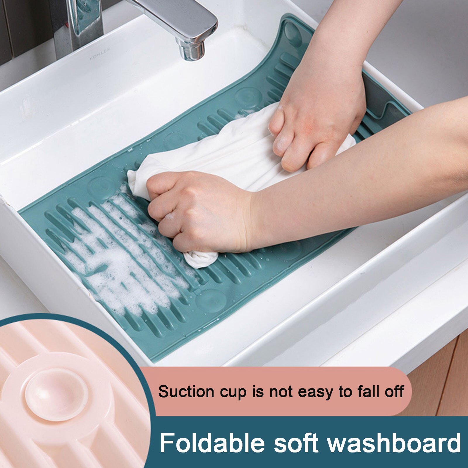 Wash Clothes Board WASHBOARD Wash Board Clothes Washboard Laundry Board Mini Hand Washing Plastic Foldable Household Clean Mat