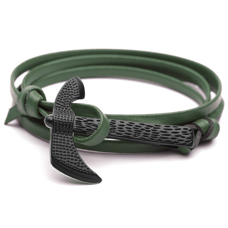 Axt Kopf Anker Manschette Armbänder Männer Überleben Seil Kette Paracord Armbinde Männlichen wickeln Metall Sport Haken