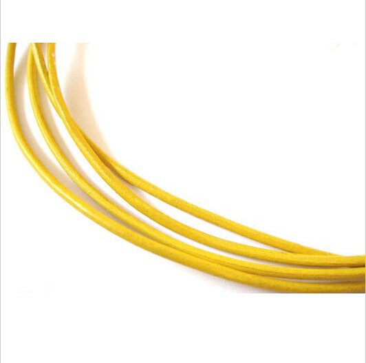 10 metri/lotto Dia 2mm Rotondo 100% Genuino Cavo di Cuoio per Gioielli FAI DA TE Fare Braccialetto Della Collana Del Cavo Accessori F593: yellow