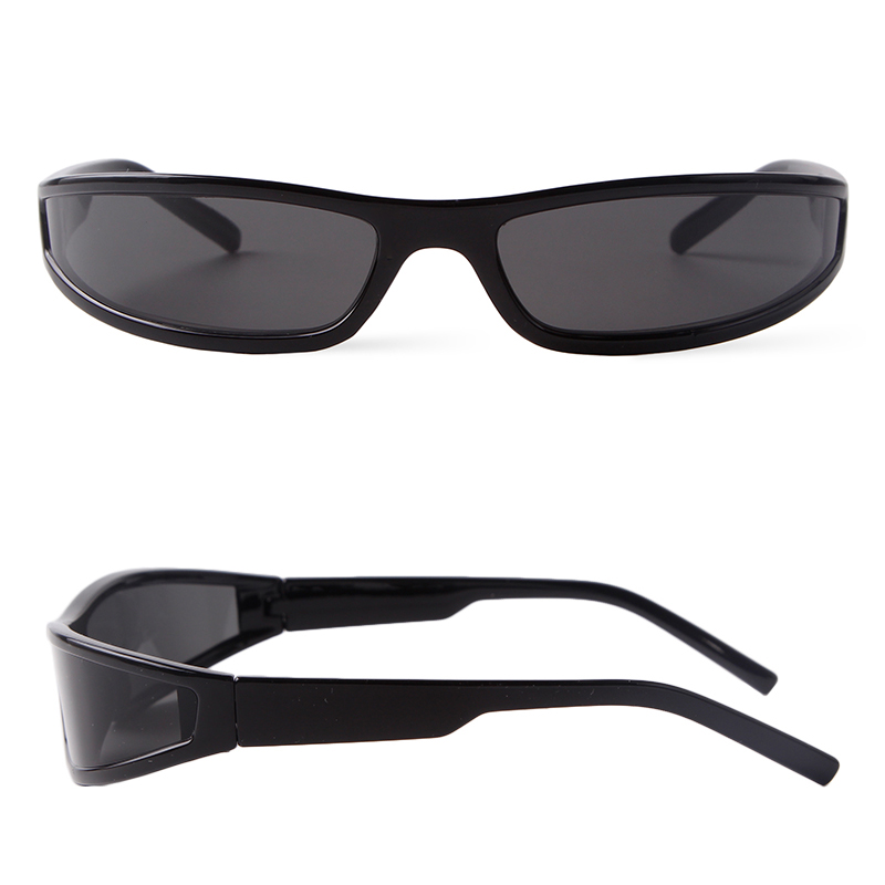 Gafas de sol deportivas con espejo a la para hombre y mujer, lentes de sol rectangulares Y2K con sombra estrecha, estilo Punk, para ciclismo y conducción, UV400