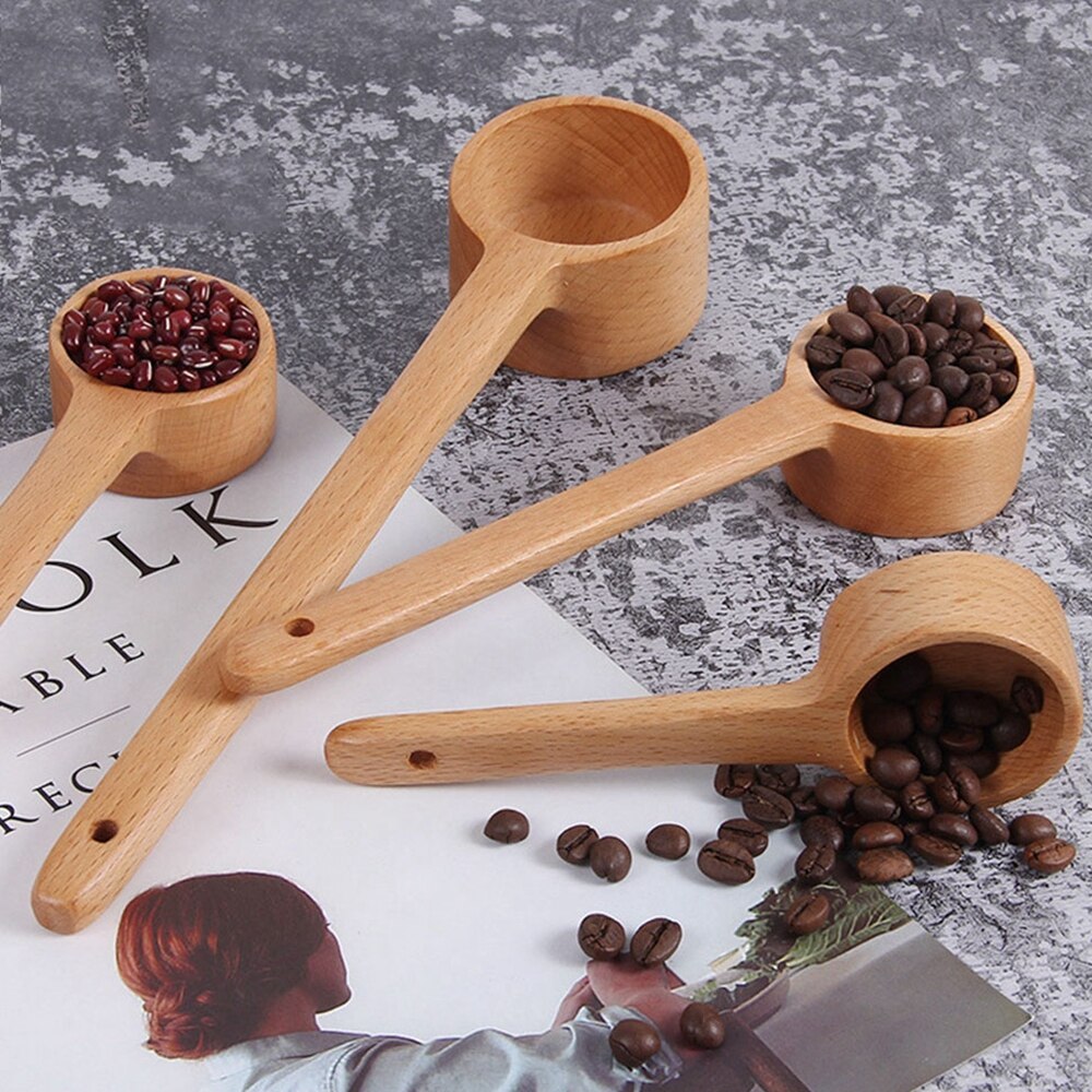 Long handle Wooden Coffee Scoop Kitchen Cooking Tool Seasoning Spoon Home Supplies Japan Style Tableware