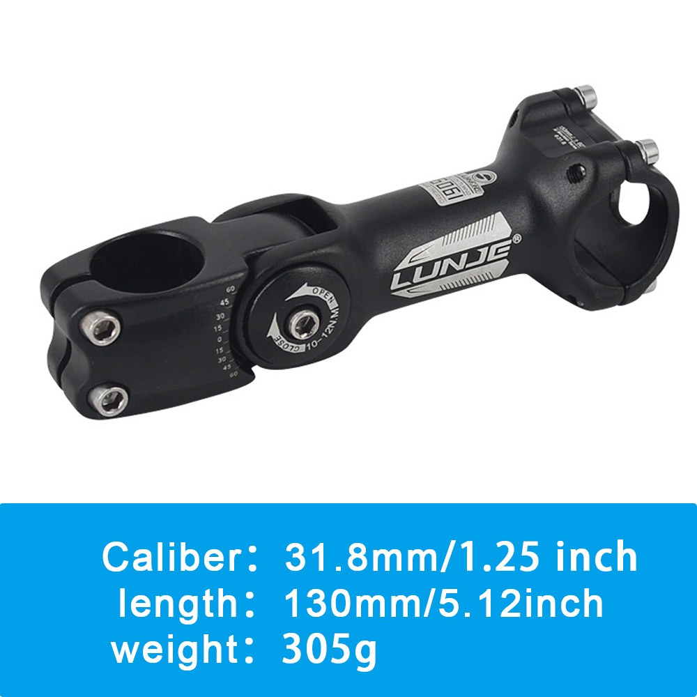 LUNJE Mtb lenker vorbau 60 Höer Erzähler für 1/1,25 zoll Lenker Vorbau für Straße Stadt-Fahrrad Fahrrad teil aufstieg Verlängerung: 31 8mm 130mm
