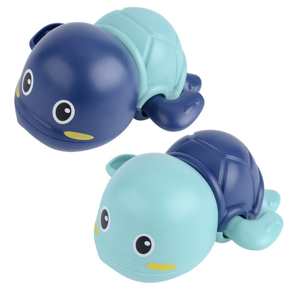 1Pc Leuke Cartoon Animal Tortoise Classic Baby Water Speelgoed Baby Zwemmen Schildpad Wond-Up Keten Clockwork Kinderen Strand bad Speelgoed: Blauw