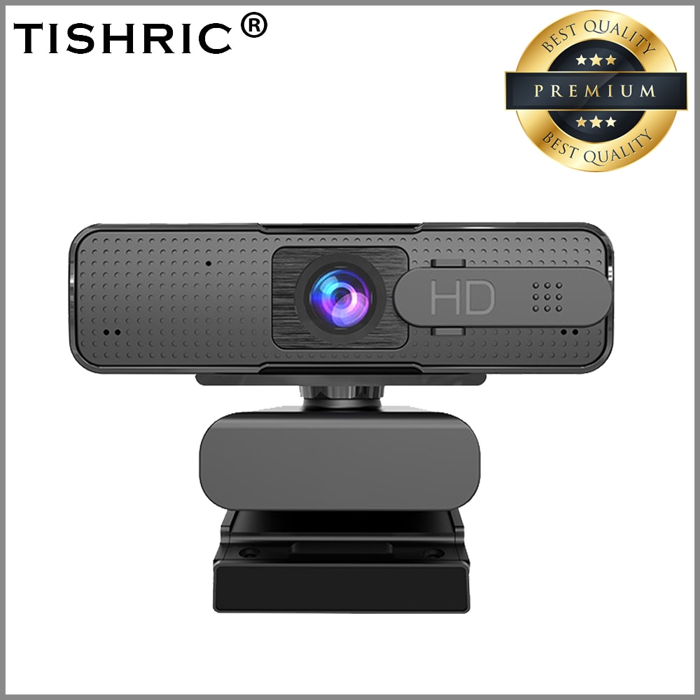 TISHRIC Web Camera With Microphone/Webcam Cover Computer Camera Webcam Full HD 1080P Webcam Autofocus For Live Broadcast Video