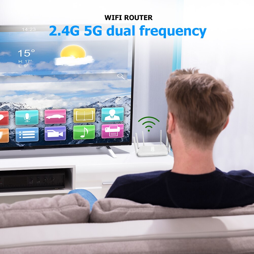 Xiaomi redmi roteador ac2100 gigabit 2.4g 5g banda dupla sem fio wi-fi roteador 128m ram cobertura de sinal externo amplificador repetidor