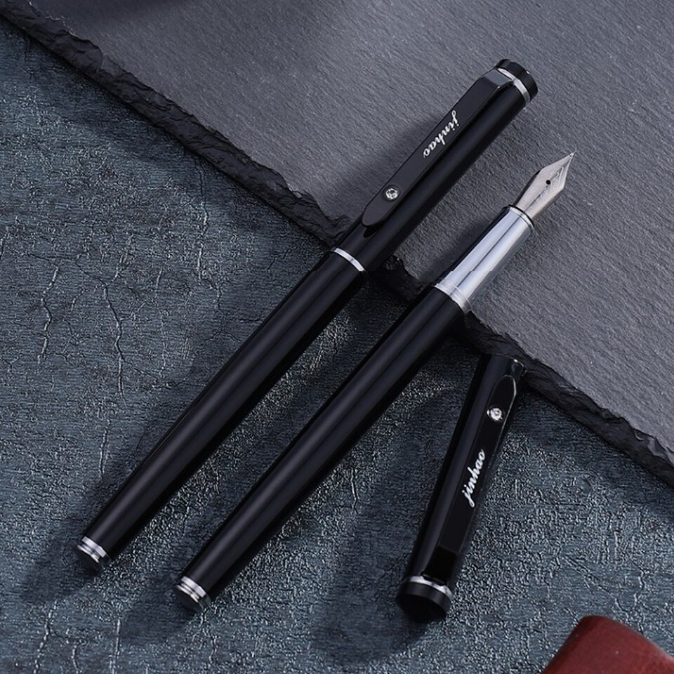 Matte Black Pens Boxed Fountain Pen & Business Roller Ball Pen 0.5mm Black ink Writing Pens For Office School