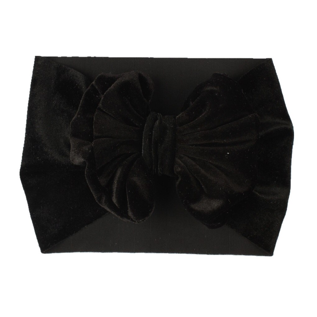 Diadema de terciopelo con lazo para bebé y niña, diadema de Navidad para recién nacido, 6cm, lote elástico suave: Negro