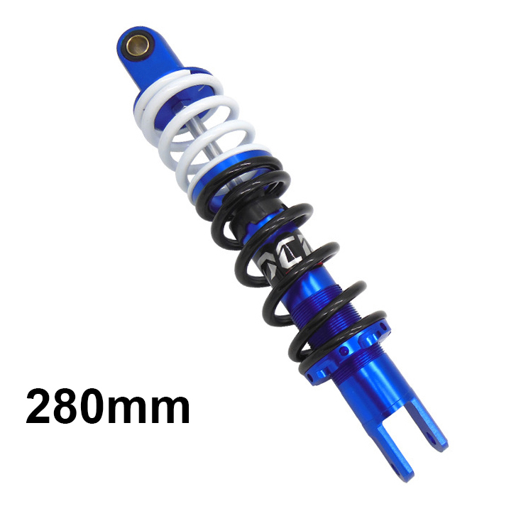 Amortiguador de aceite hidráulico de 280mm y 320mm, suspensión trasera de motocicleta, puntales de horquilla de rebote, amortiguadores de amortiguación, resorte doble: Lavanda