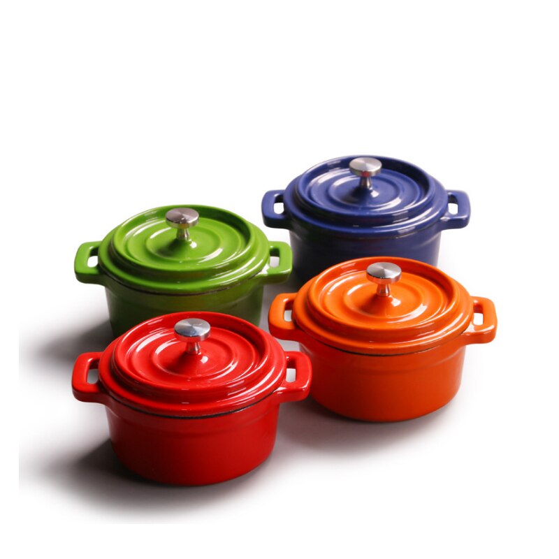 Qianle Ou-olla pequeña para sopa, olla para guisar, 10cm, 12cm, 14cm, Mini olla de hierro fundido para comida de bebé, Cocina Para el hogar