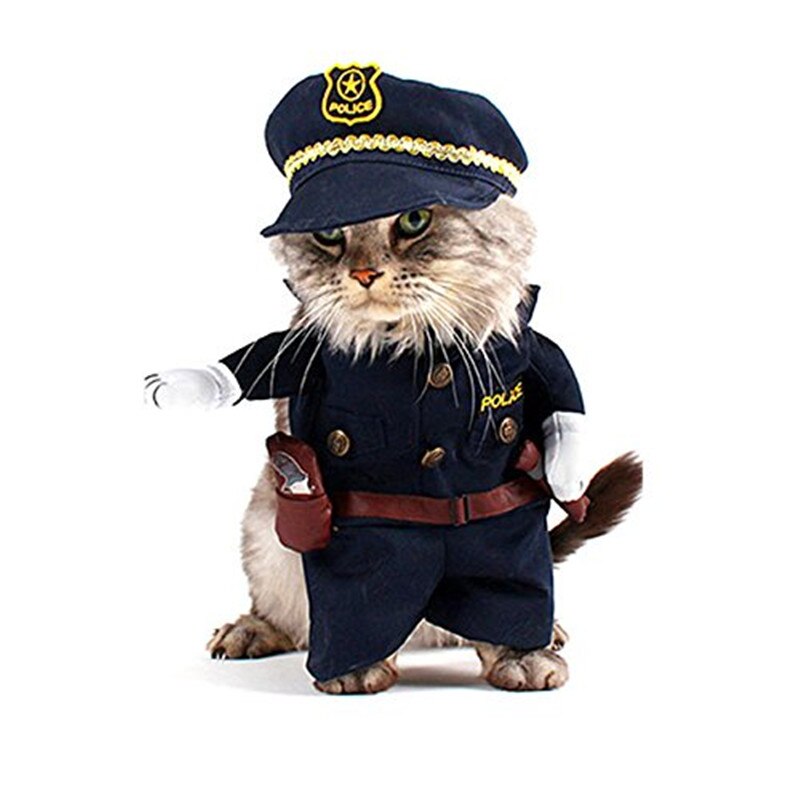 Gomaomi – Costume pour animaux de compagnie, Style policier, vêtements en Jeans pour chiens et chats, drôle