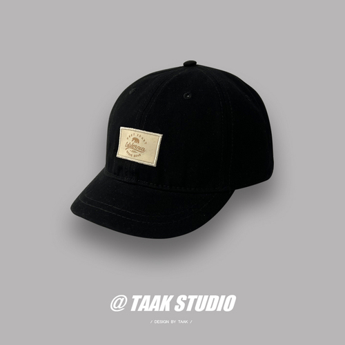 Gorra de béisbol de ala corta para mujer, gorra con visera de ala corta con herramientas Ins de minororía japonesa de verano, para hombre: Negro