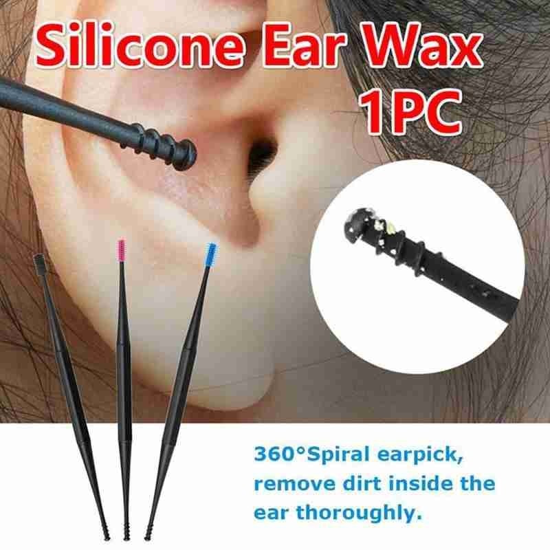 Cure-oreille en Silicone souple, cure-oreille à Double extrémité, dissolvant de cire d&#39;oreille, cuillère, outil de nettoyage des oreilles, 1 pièces