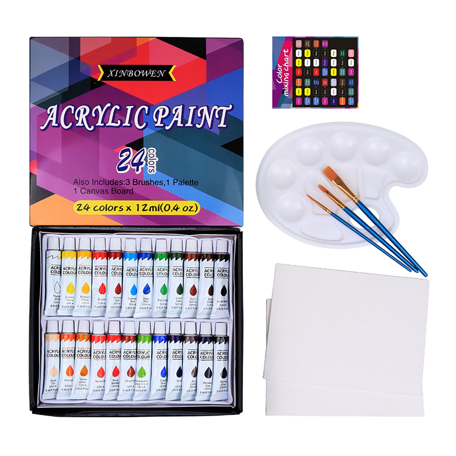 24 Kleur Set Acryl Verf Pigment Art Schilderij Tekening Diy Muur Schilderen Graffiti Verf Handgeschilderde Art Schilderen Leveringen #41: Default Title