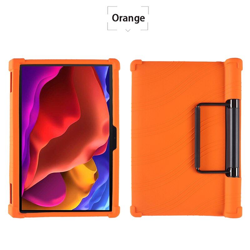 Zachte Shockproof Case Voor Lenovo Yoga Tab 13 (Lenovo Yoga Pad Pro) YT-K606F 13 &quot;Tablet Pc Silicon Beschermende Cover Met Kickstand: Oranje