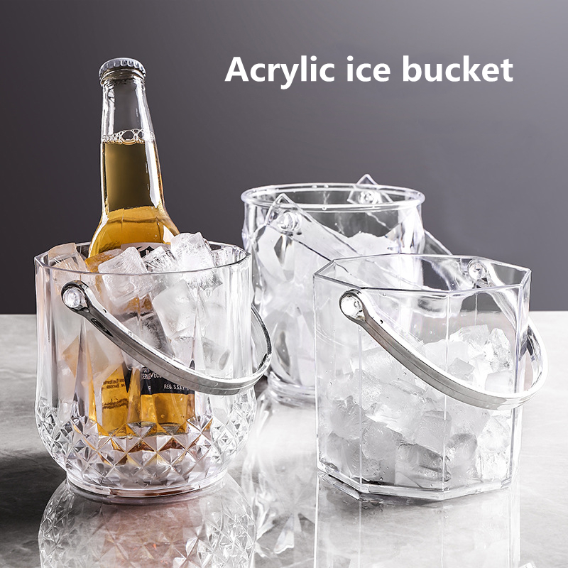 Acrylic Ice Bucket Bar KTV Plastic Ice Bucket Transparent Diamond Ice Bucket Champagne Bucket Beer Bucket