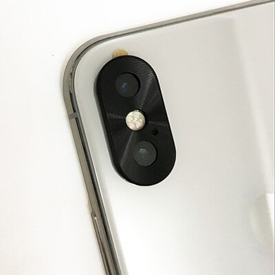 KUKOWDEE Camera Metal Protector For iPhone 7 8 plus Back Camera Screen Lens Cover For iPhone X Sticker Protector: Black iPhone X