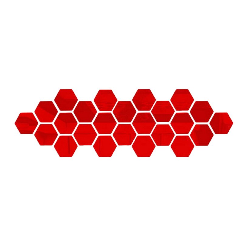 12 st diy 3d spegel väggdekor hexagon heminredning spegel dekor klistermärken konst väggdekoration klistermärken multi-color: Röd / 80 x 70 x 40mm
