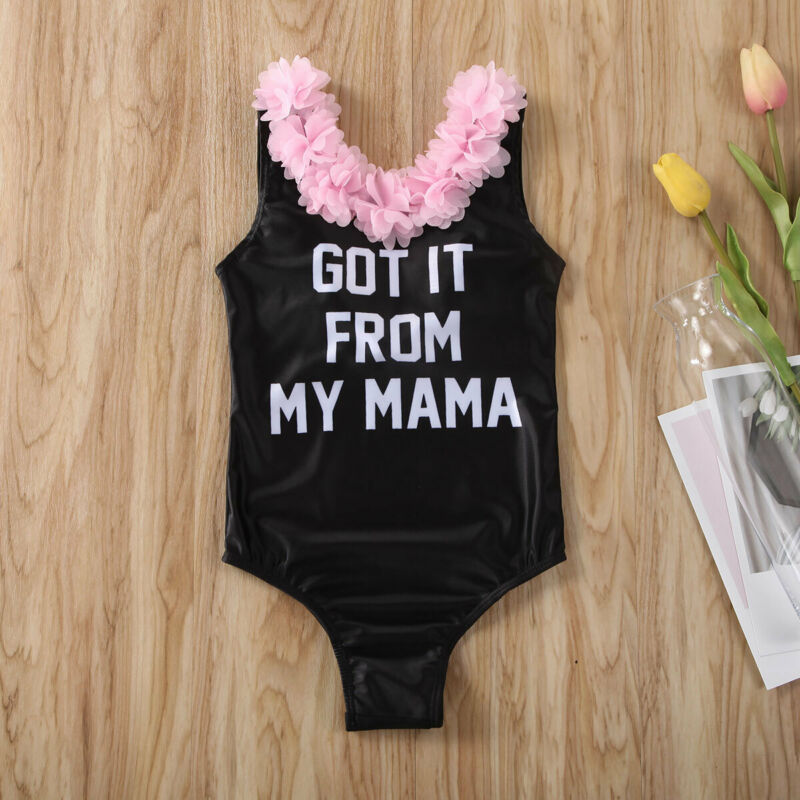 Toddler Kid Baby Girl Cotton Letter Flower Tankini Bikini Swimwear Swimsuit Bathing Suit Beachwear Summer Outfits