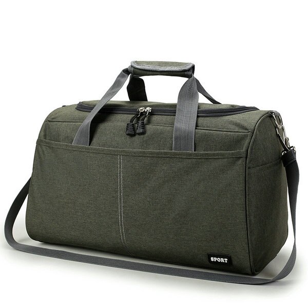 Bolso deportivo de viaje para hombre, bolso cilíndrico para negocios, bolso cilíndrico para mujer, bolso de hombro tipo bandolera para fin de semana, de lona, para exteriores, LGX64: Army Green Small