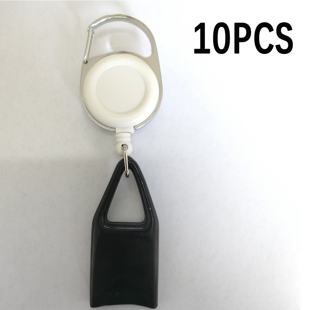 10PS Intrekbare sleutelhanger Aansteker te trekken gesp Sleutelhanger Outdoor Anti-verloren Anti-diefstal Draadkabel Gesp Snelle levering Groothandelaren: WHITE