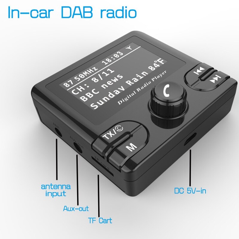 DAB Digital Radio Adapter Bluetooth Car Radio Receiver with FM Transmission Antenna MP3 Player Automobiles Multimedia