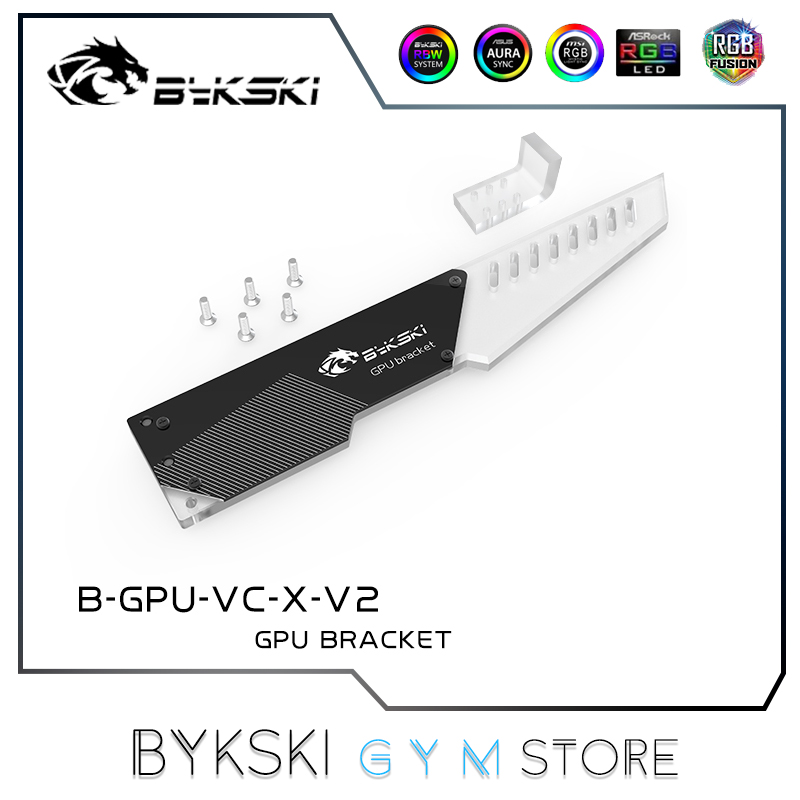 Bykski Video Card Holder, GPU Bracket 5V 3Pin 254mm, Support ASUS/GIGABYTE/MSI/AsRock AURA SYNC, B-GPU-VC-X-V2