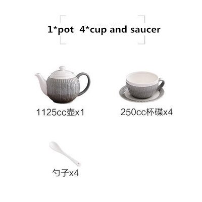 Gray Sweater Embossed Bone China Coffeware Sets Stylish White Porcelain Tea Suits For Afternoon Home Decorations