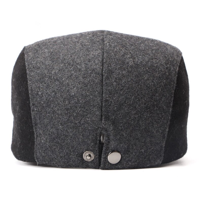 Winter Cotton Men Women Dark Grey Flat Ivy Cap Soft Solid Color Driving Cabbie Hat Adjustable Newsboy Caps