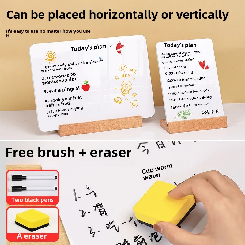 Schreibtisch Löschbare Whiteboard Dual-einseitig Schreiben Botschaft Gremium Stehend Kleine Tafel Nachricht Erinnerung Skizzenbrett