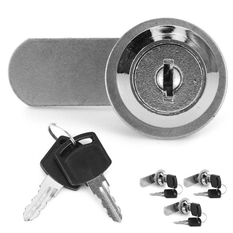 4Pcs Cam Lock Toolbox Lade Kast Locker Vervanging Buisvormige Met Sleutels Voor Trailer Rv 15Mm Dia Iron Trailer ladeblokkering