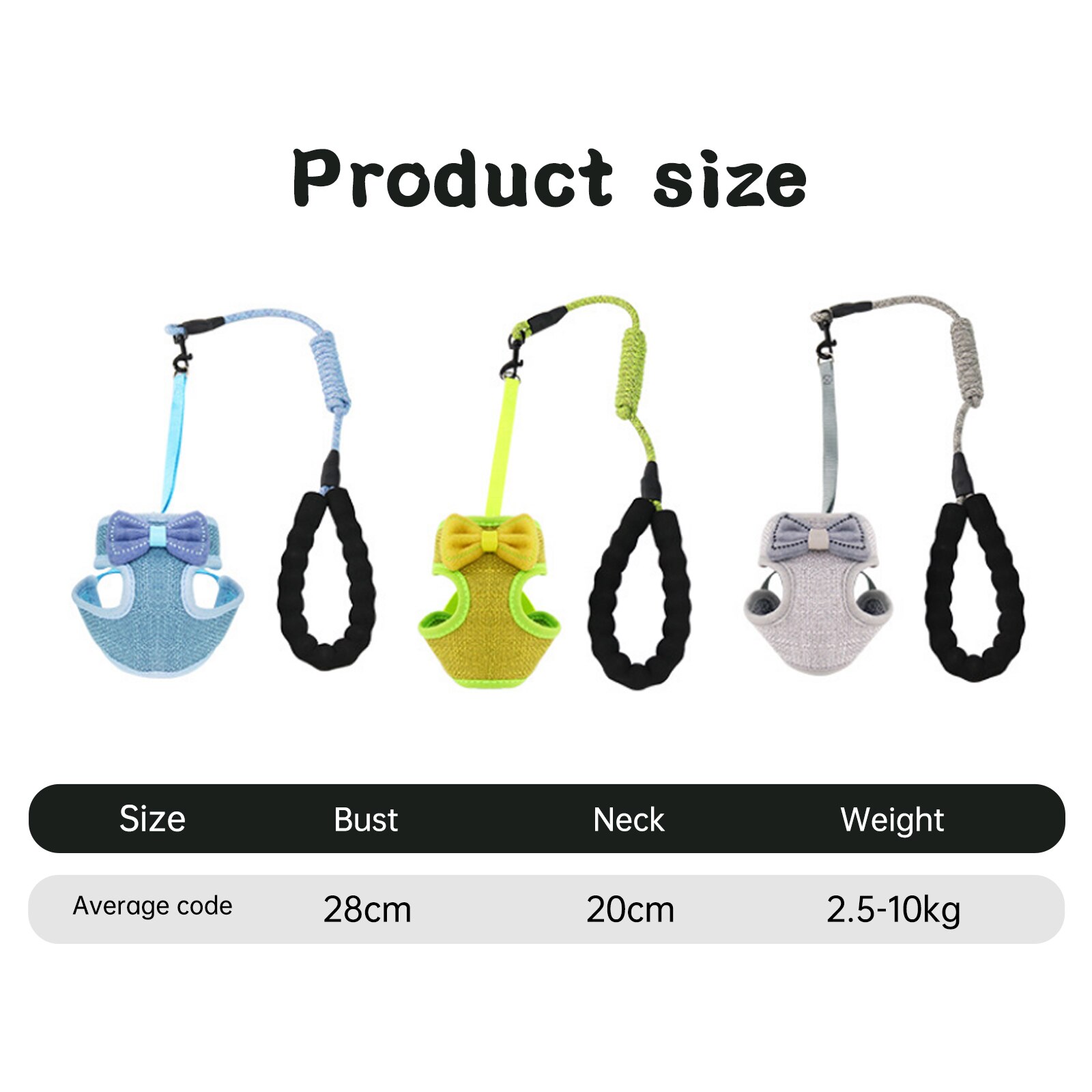 View of Adjustable Pet Cat Harness Leash Set Soft Bow Tie ... – Vicedeal