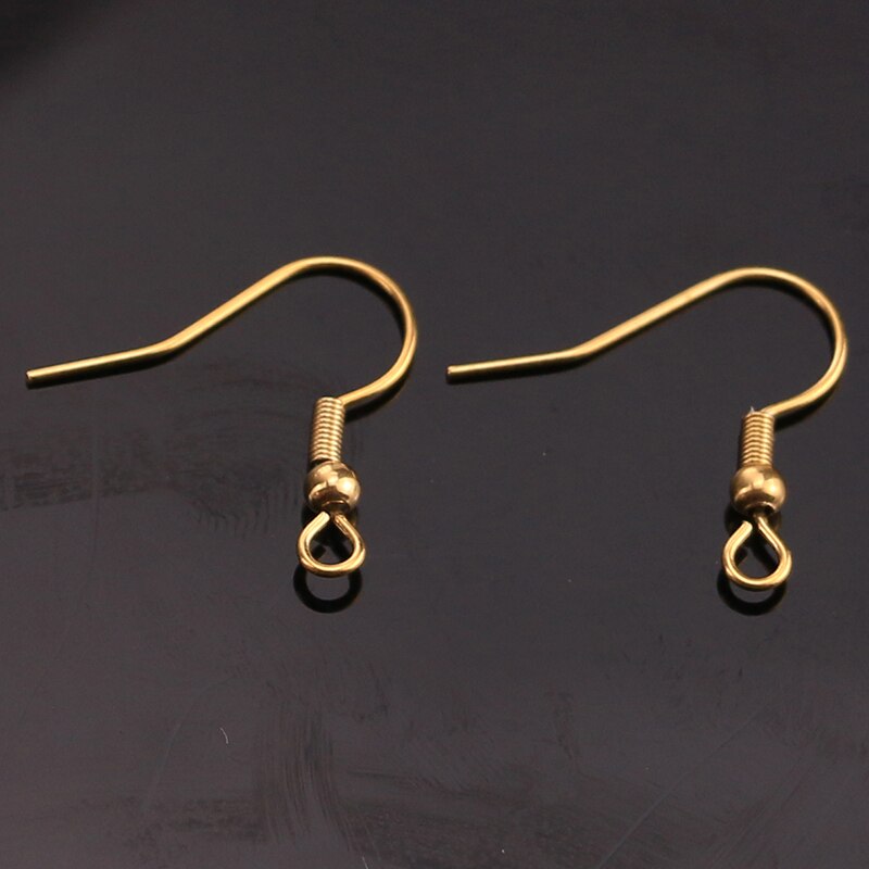 50 Stks/partij Goud Staal Tone Anti-Allergeen Roestvrij Staal Chirurgisch Staal Earring Haken Voor Oorbel Maken Accessoires Hand Made