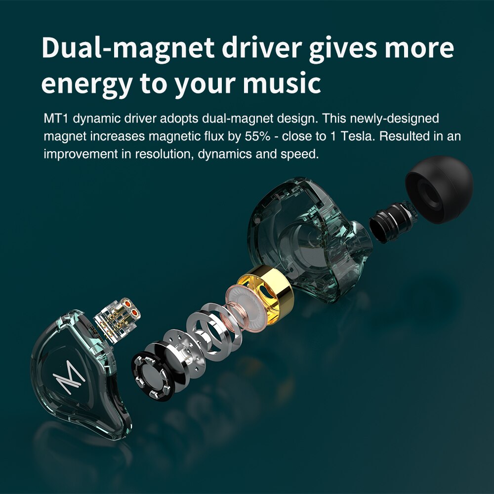 Newes trn  mt1 hifi in-ear-kopfhörer mit ohrhörern, dj-monitor-kopfhörer, dynamische sport-kopfhörer mit geräuschunterdrückung, iem-headset kz edx trn  ta1 m10 st1