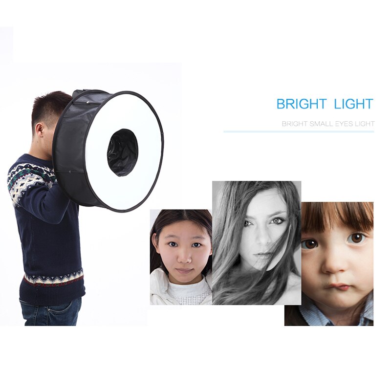 Câmera portátil redonda softbox refletor dobrável para o retrato terno fotografia do produto para a maioria das câmeras puo88