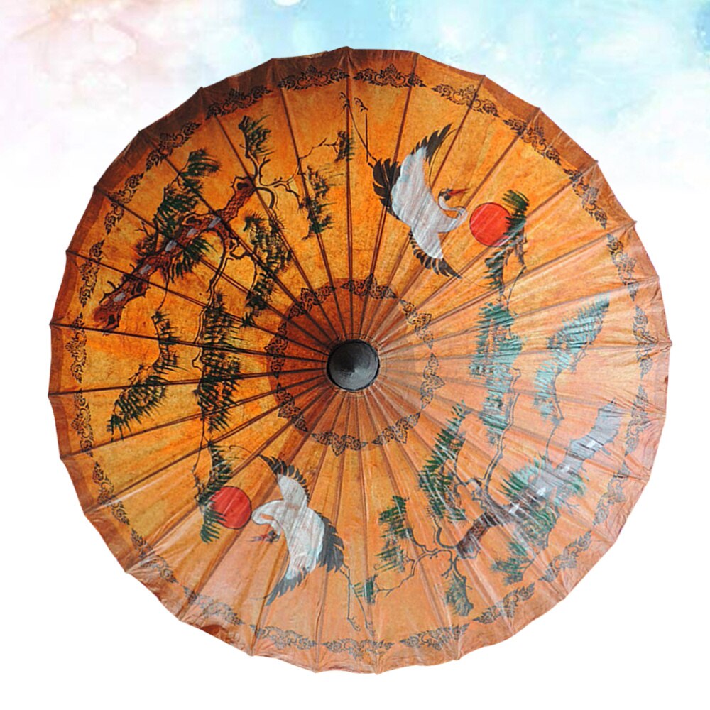 1pc Classic Hand-painted Oil-paper Umbrella Decorative Handmade Umbrella Oiled Paper Umbrella Crafts for Bar Store Tearoom Decor