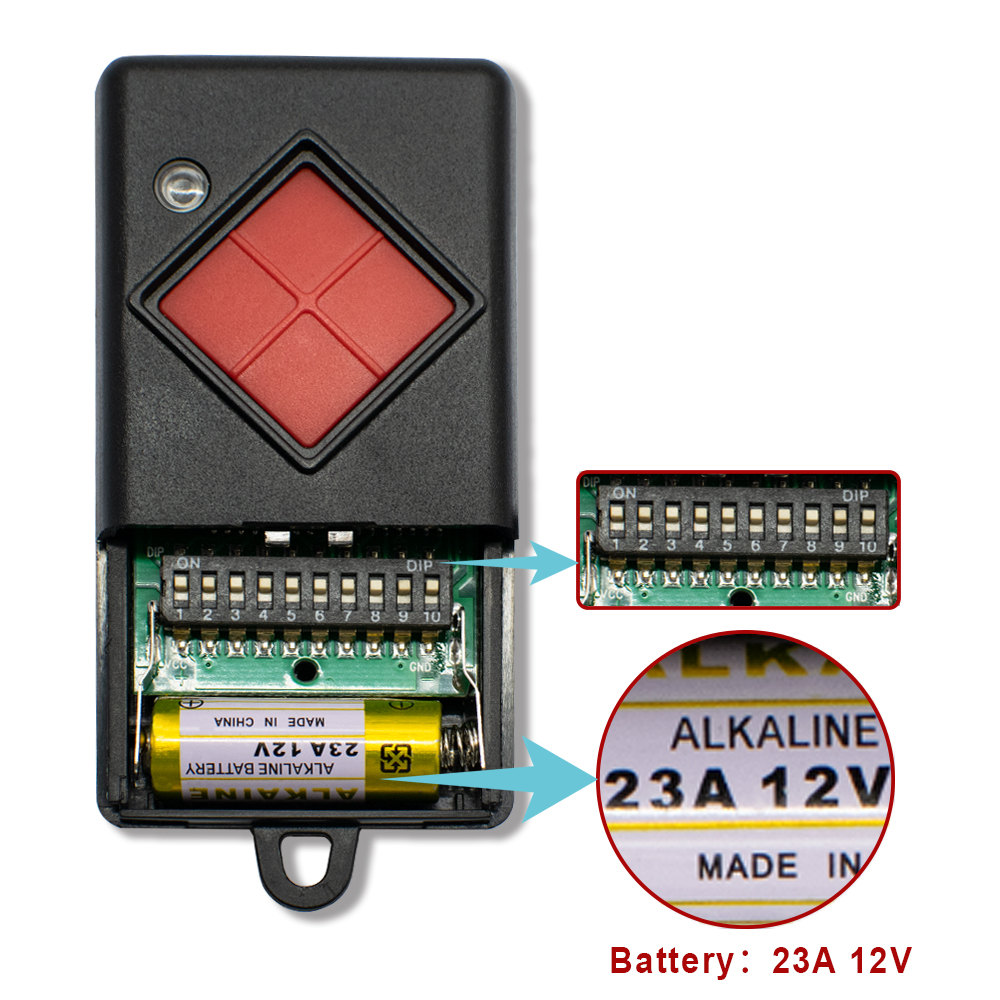 DICKERT MAHS40-01 40.685 MHz Garagentor-Fernbedienungs-kompatibler DICKERT Red Key Handsender