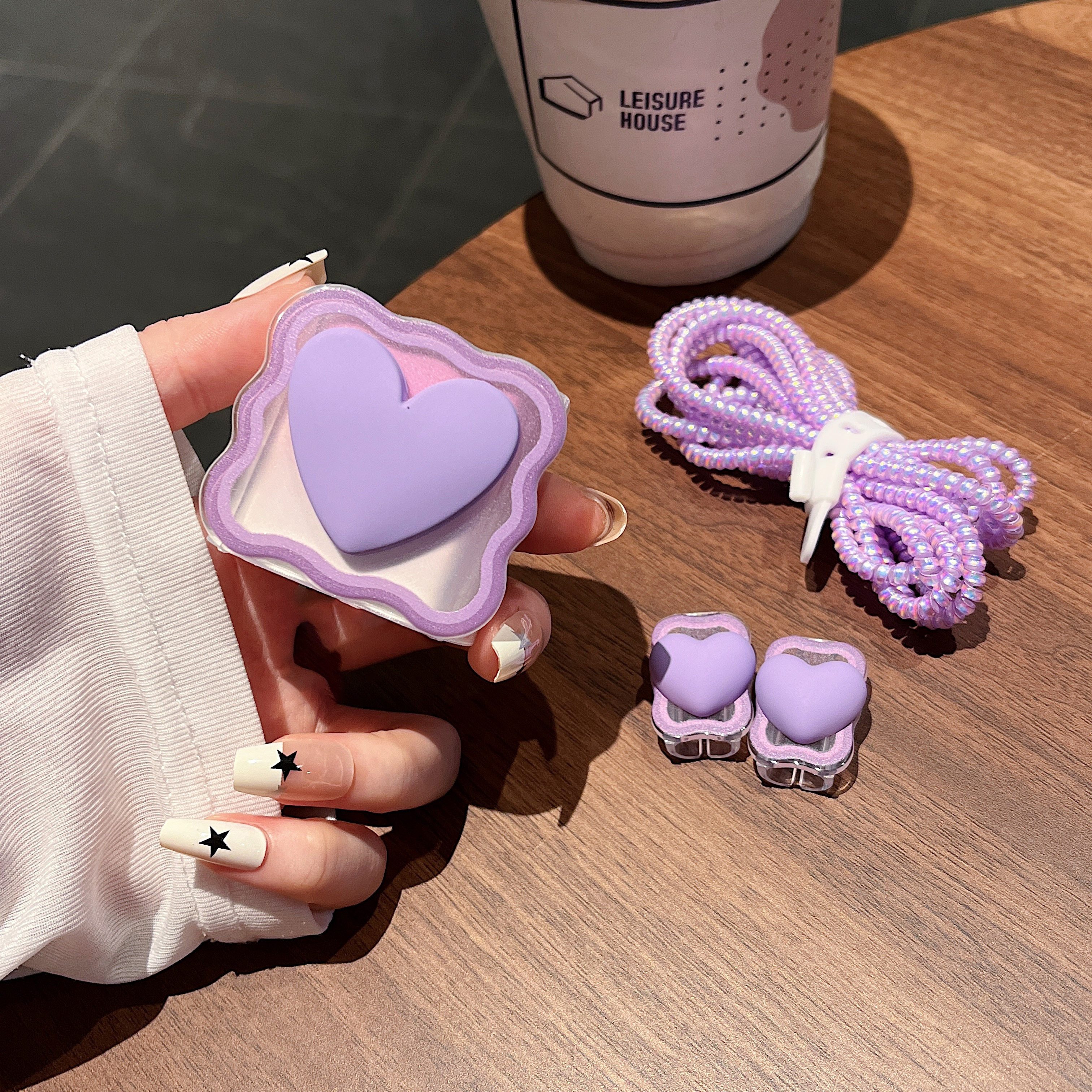 Funda protectora 4 en 1 para cargador de iPhone, carcasa protectora de Cable Love Heart para iPhone 15, 14, 11, 16, 18w, 20w, accesorios de bobinadora