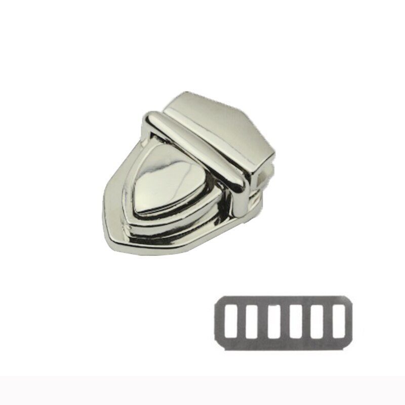 1PC Handbag Bag Clasp Turn Lock Twist Lock Buckle Metal Hardware Durable Handbag DIY Bag Accessory Shoulder Bag Purse: Silver