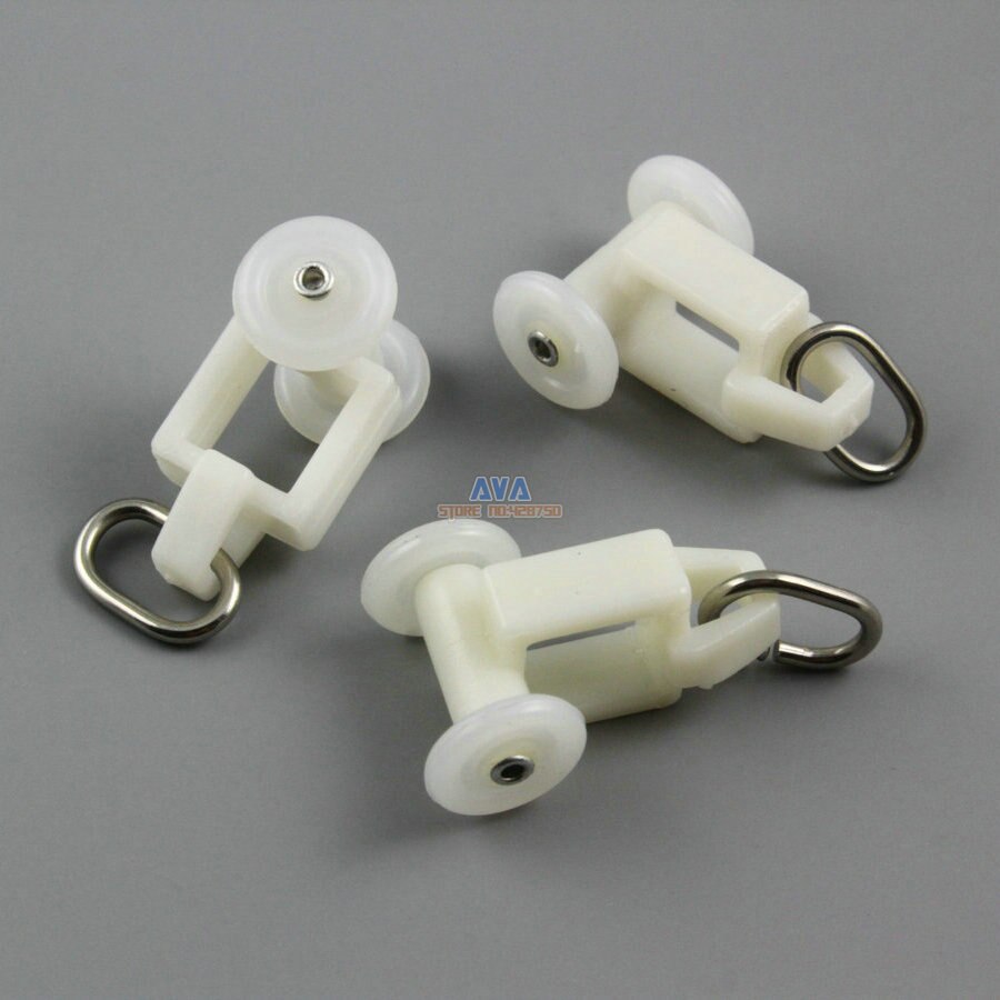 100 Pieces Curtain Track Roller Curtain Track Slide Gliders 20x35mm